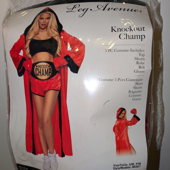 🥊🔥 5pc Sexy Knockout Champ Red Boxer Costume with Gloves NWT - Picture 9 of 9